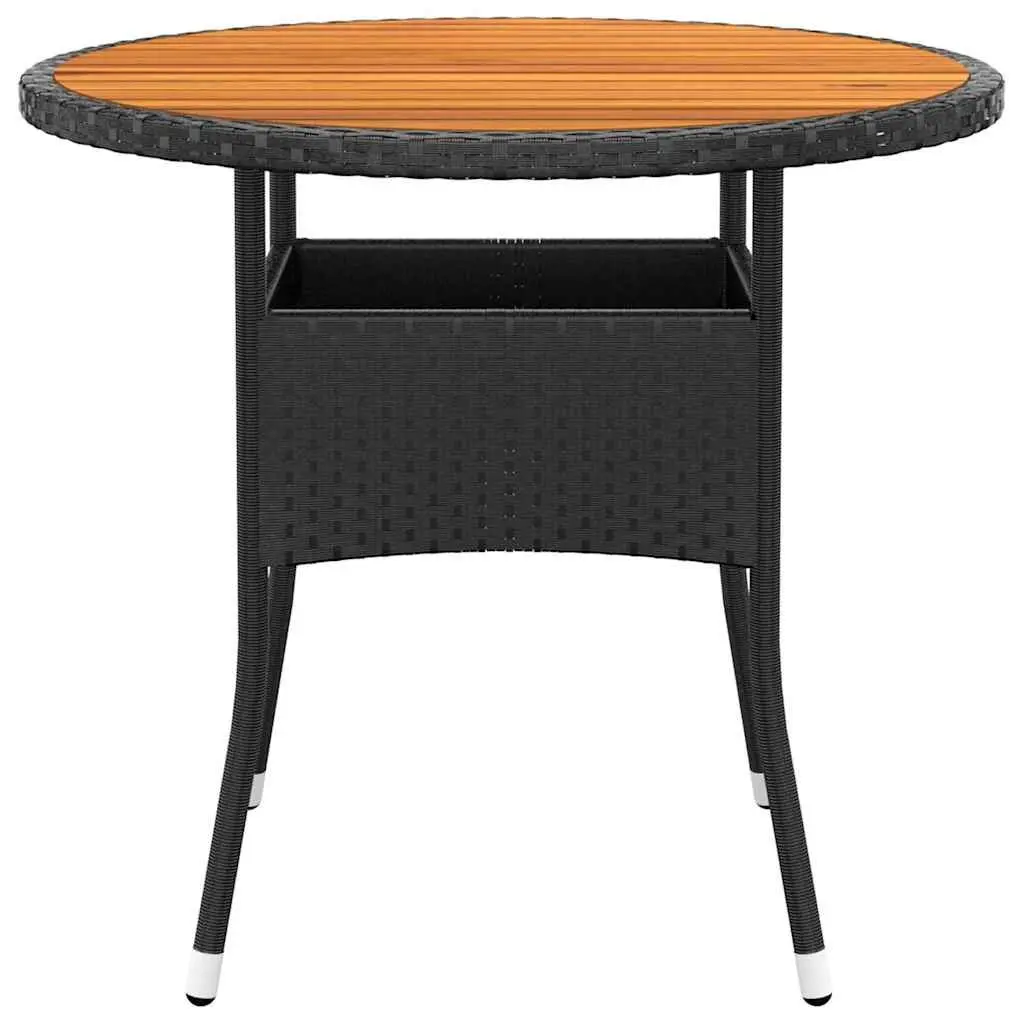 Garden Dining Set 3 Piece Outdoor Patio Furniture Poly Rattan Steel Frame Wood