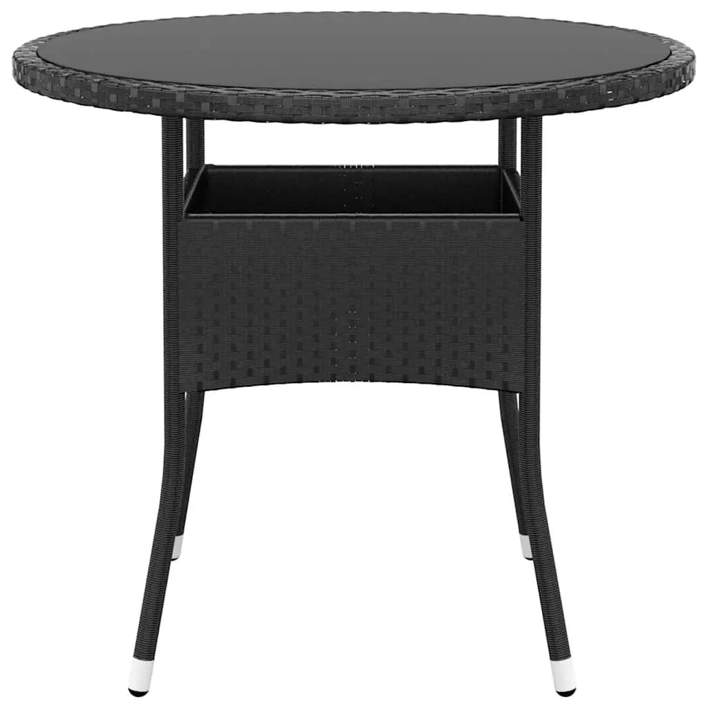 Garden Dining Set Black 5 Piece Outdoor Patio Furniture Poly Rattan Table Chairs