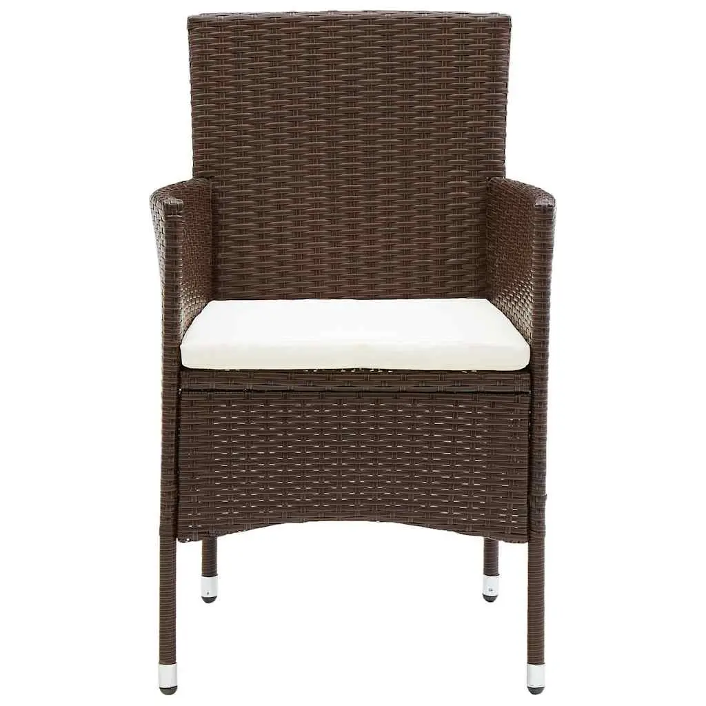 Garden Dining Set 5 Piece Outdoor Furniture Patio Table Chairs Brown Rattan