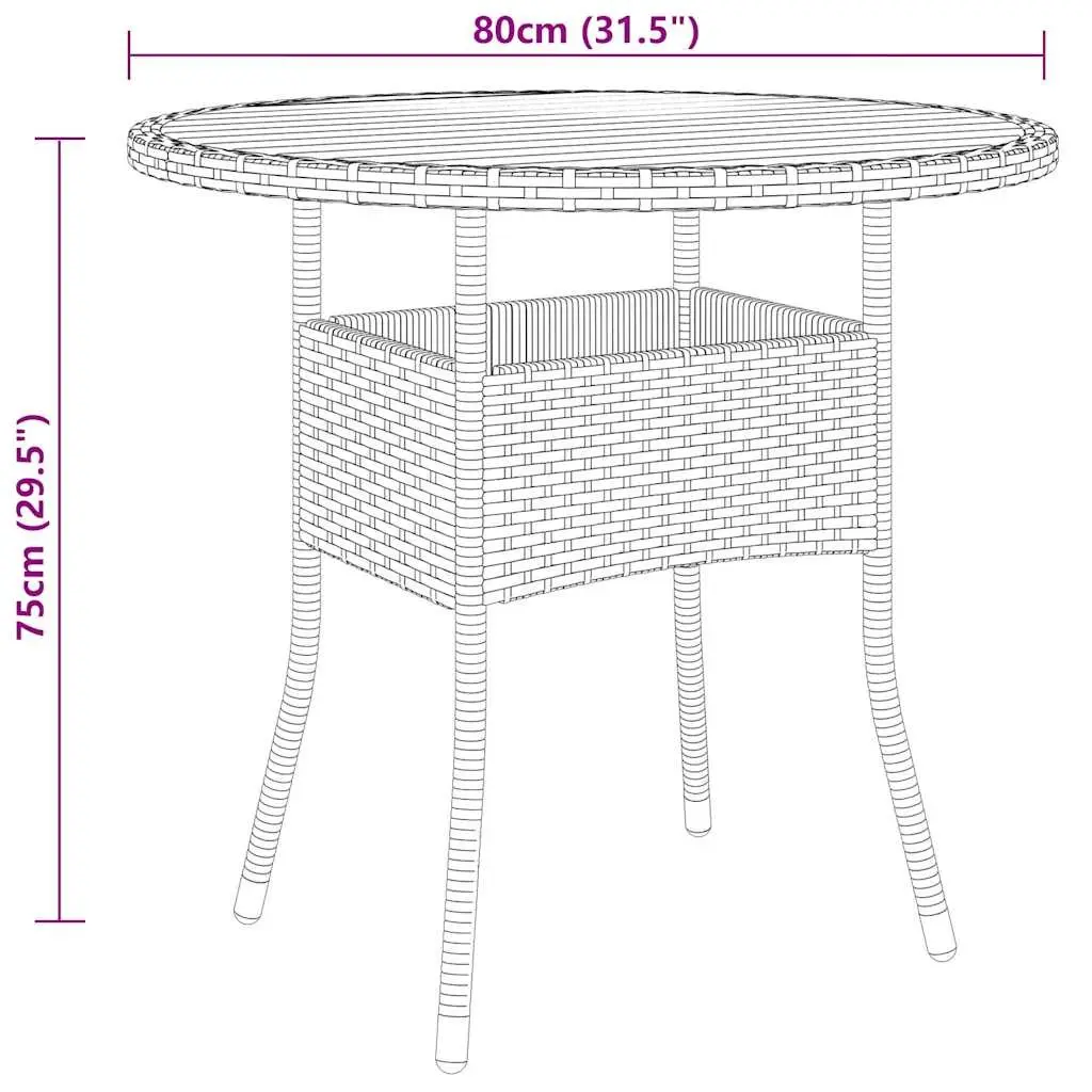 Garden Dining Set Black 5 Piece Outdoor Furniture Poly Rattan Steel Frame Acacia Wood