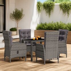 5-Piece Outdoor Dining Set with Adjustable Chairs