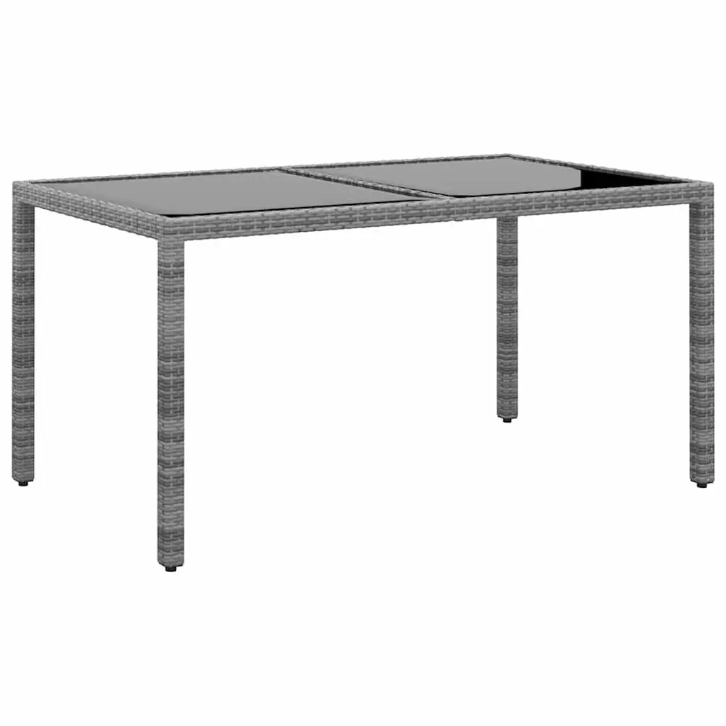 7 Piece Garden Dining Set Outdoor Furniture PE Rattan Steel Frame Glass Table
