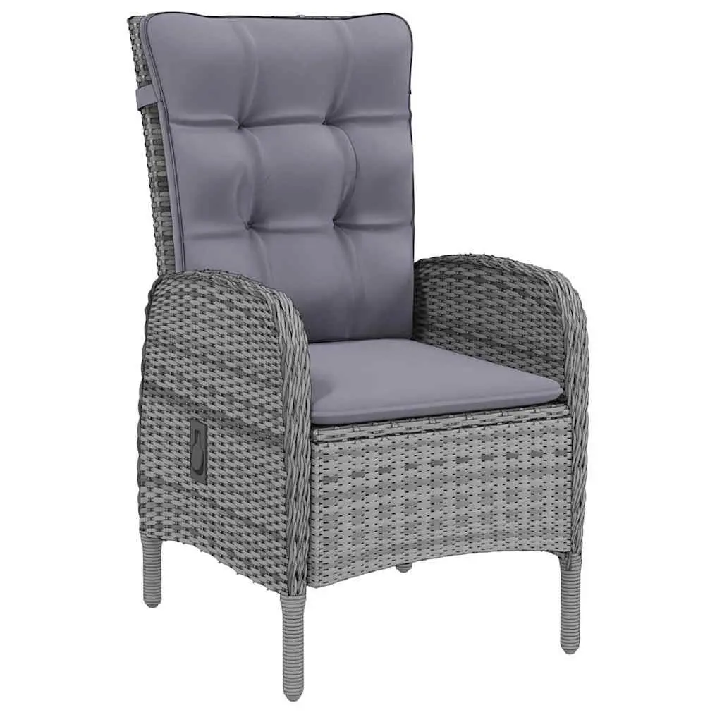 7 Piece Garden Dining Set Poly Rattan Grey Outdoor Furniture Patio Table Chairs