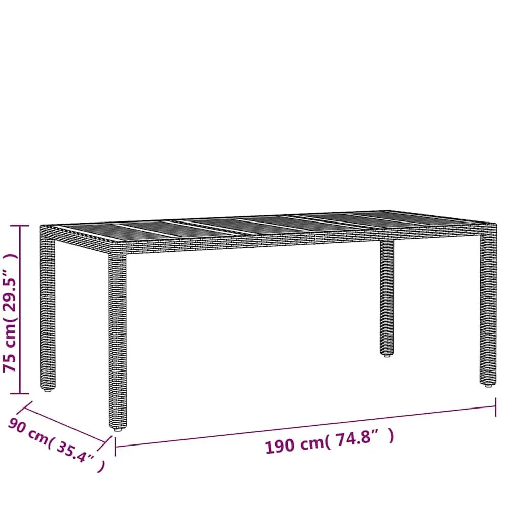 Garden Dining Set 9 Piece Outdoor Furniture Poly Rattan Grey Patio Table Chairs