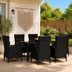 Concise 7 Piece Garden Dining Set: Durable & Stylish