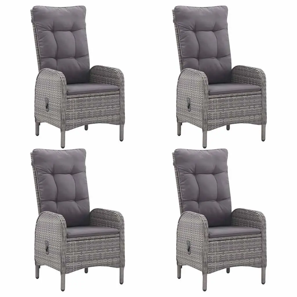 Garden Dining Set Grey 5 Piece Outdoor Patio Furniture Table Chairs