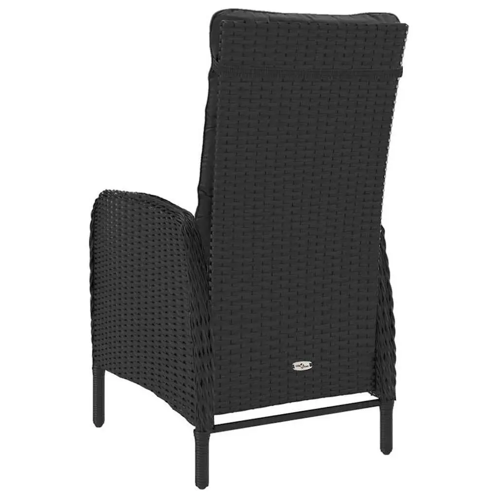 Outdoor Dining Set 3 Piece Garden Furniture Poly Rattan Glass Table Chairs Black