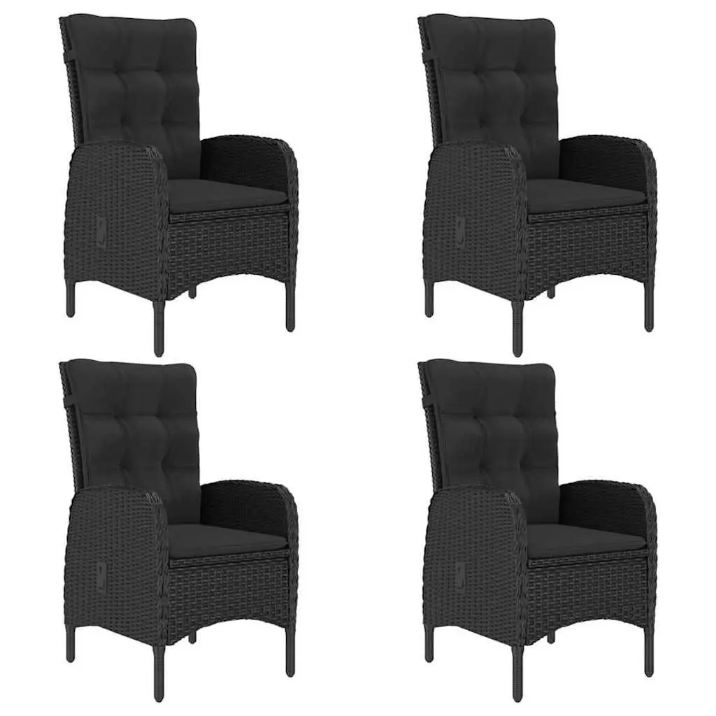 Outdoor Garden Dining Set 5 Piece Patio Furniture Table Chairs Black