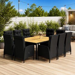 Compact 11-Piece Outdoor Dining Set with Recliners