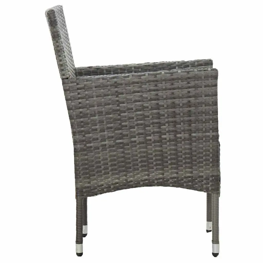 Garden Dining Set Grey 11 Piece Outdoor Furniture PE Rattan Steel Patio Table