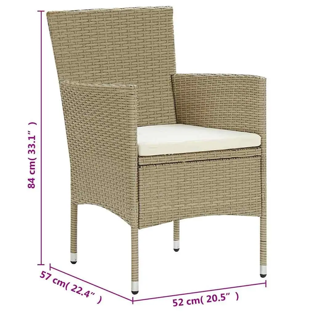 Garden Dining Set 11 Piece Outdoor Furniture Patio Table Chairs Beige