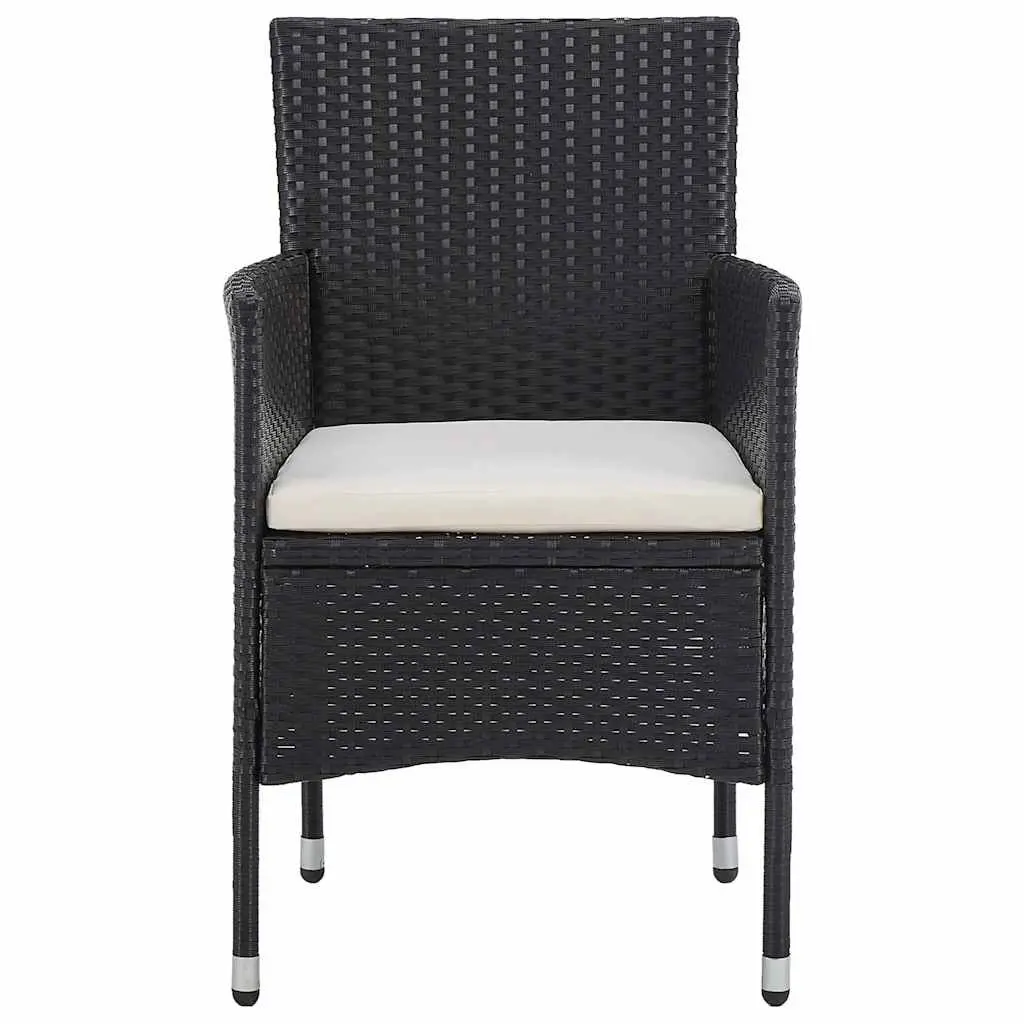 Garden Dining Set 11 Piece Outdoor Furniture Steel PE Rattan Black Patio