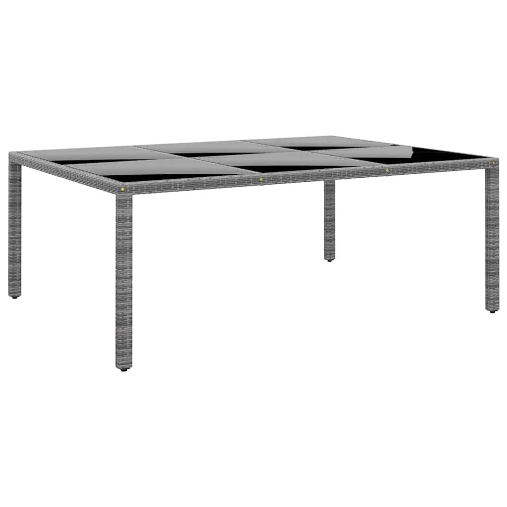 Garden Dining Set Grey 11 Piece Outdoor Furniture PE Rattan Steel