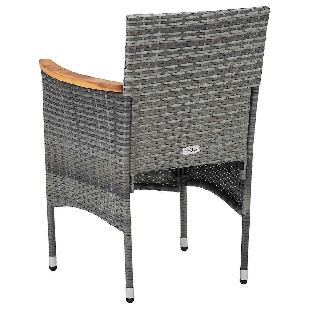 Garden Dining Set Grey 11 Piece Outdoor Furniture PE Rattan Steel