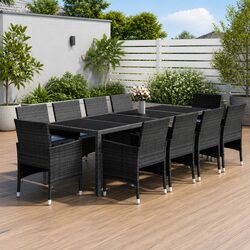 11 Piece Garden Dining Set: Stylish and Sturdy Design