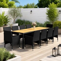 11 Piece Black Outdoor Dining Set: Durable & Stylish