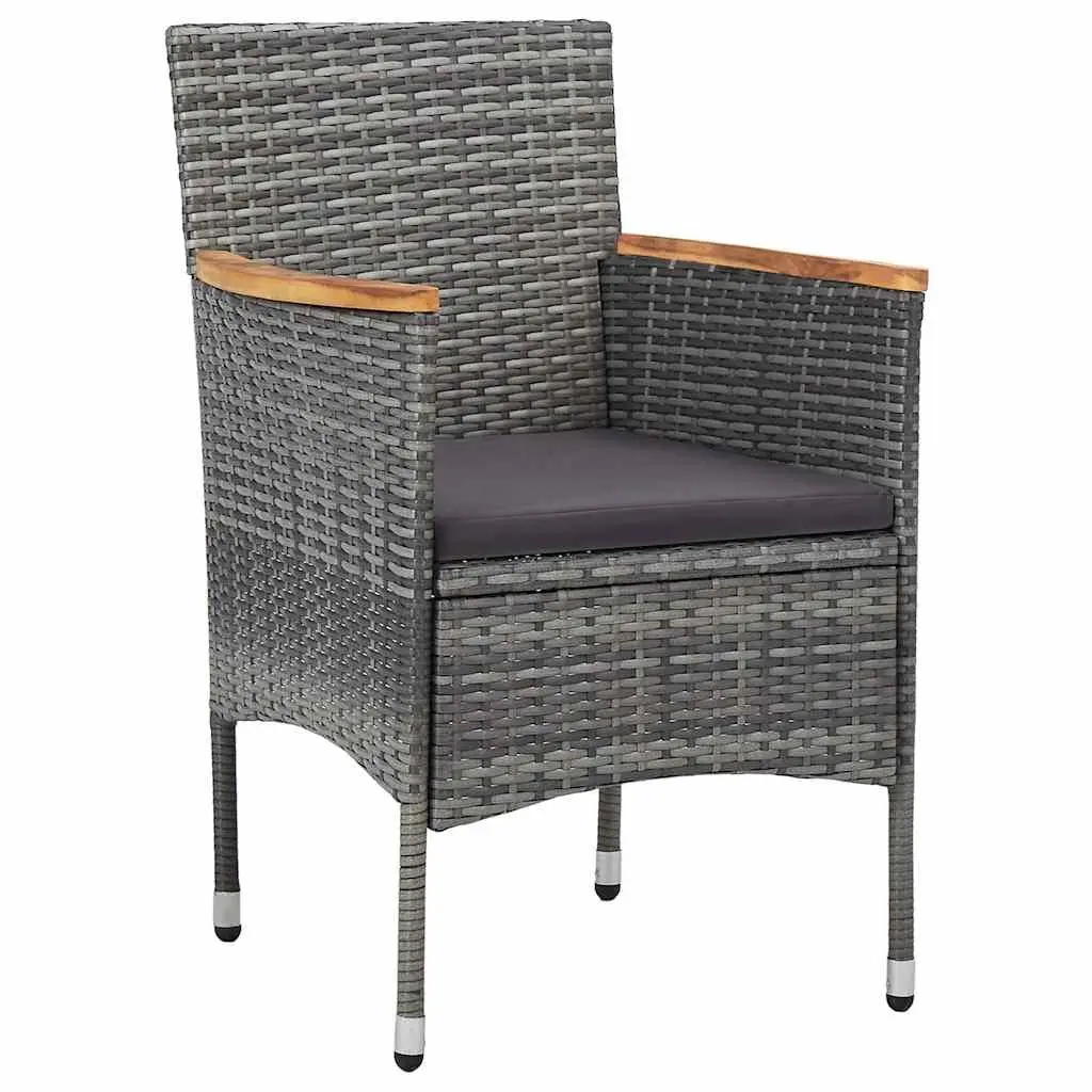Garden Dining Set 11 Piece Outdoor Furniture PE Rattan Steel Patio Grey
