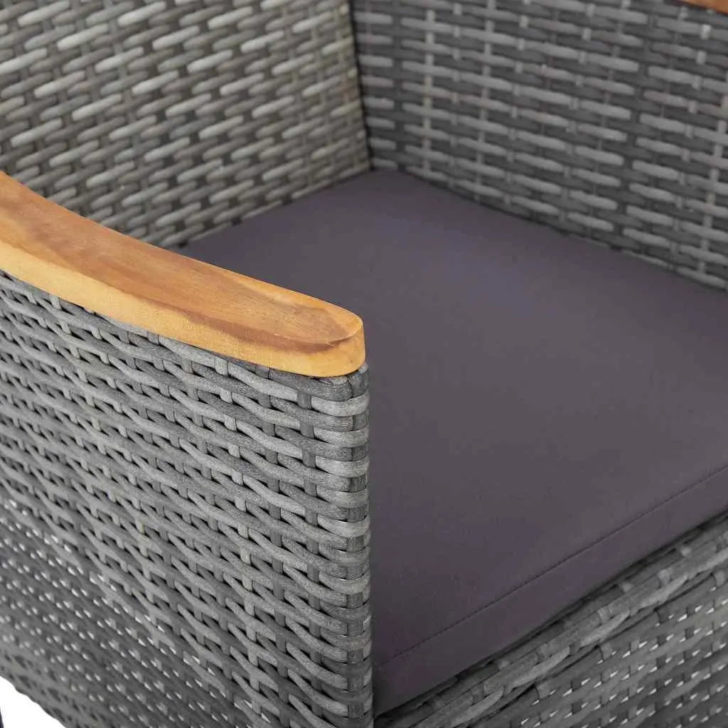 Garden Dining Set 11 Piece Outdoor Furniture PE Rattan Steel Patio Grey