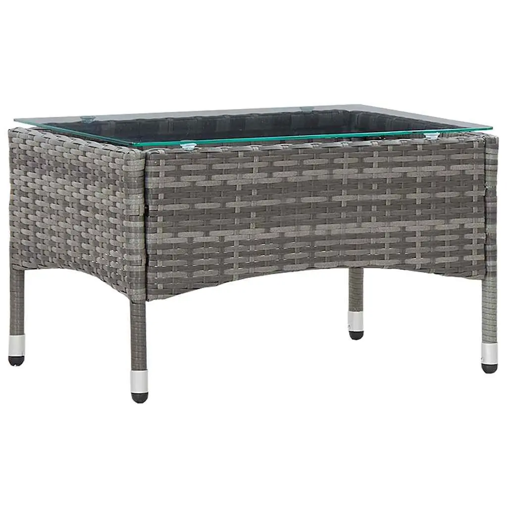 Garden Lounge Set Grey 2 Piece Outdoor Furniture with Cushion PE Rattan