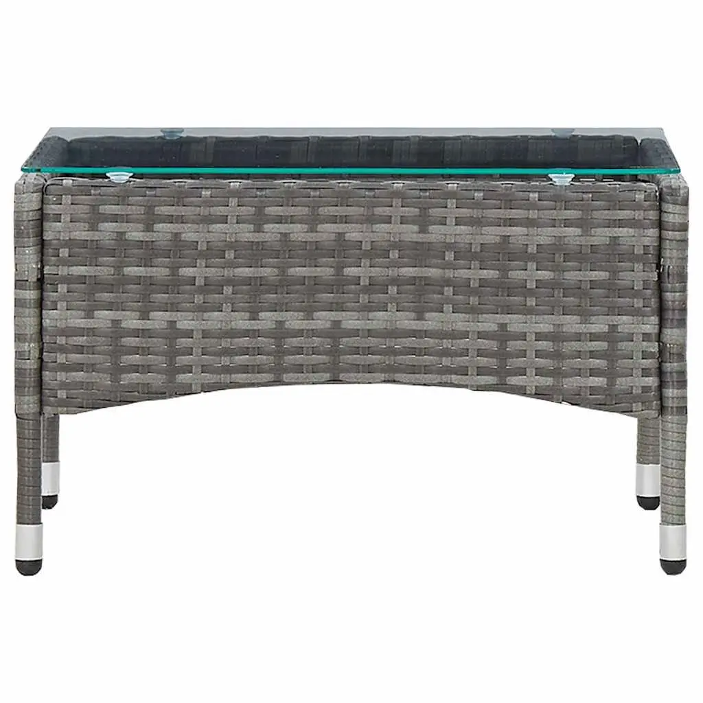 Garden Lounge Set Grey 2 Piece Outdoor Furniture with Cushion PE Rattan