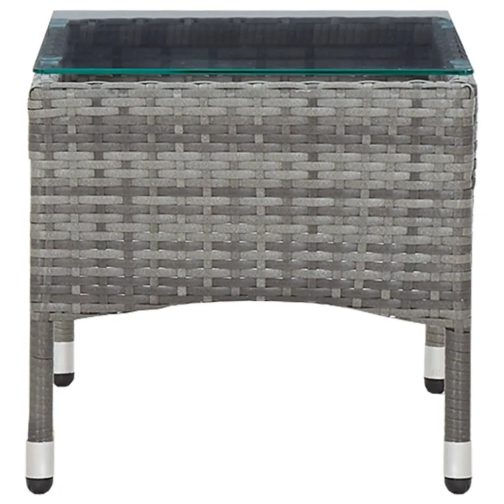 Garden Lounge Set Grey 2 Piece Outdoor Furniture with Cushion PE Rattan