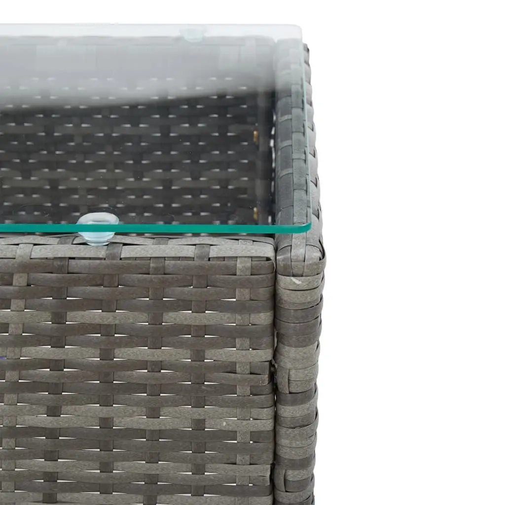 Garden Lounge Set Grey 2 Piece Outdoor Furniture with Cushion PE Rattan