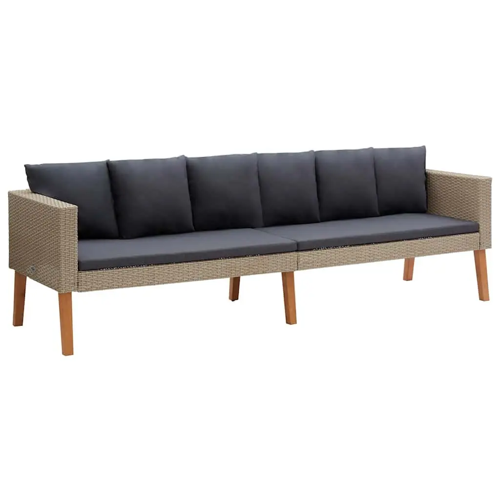 Garden Lounge Set 2 Piece Outdoor Sofa Coffee Table Patio Furniture Beige