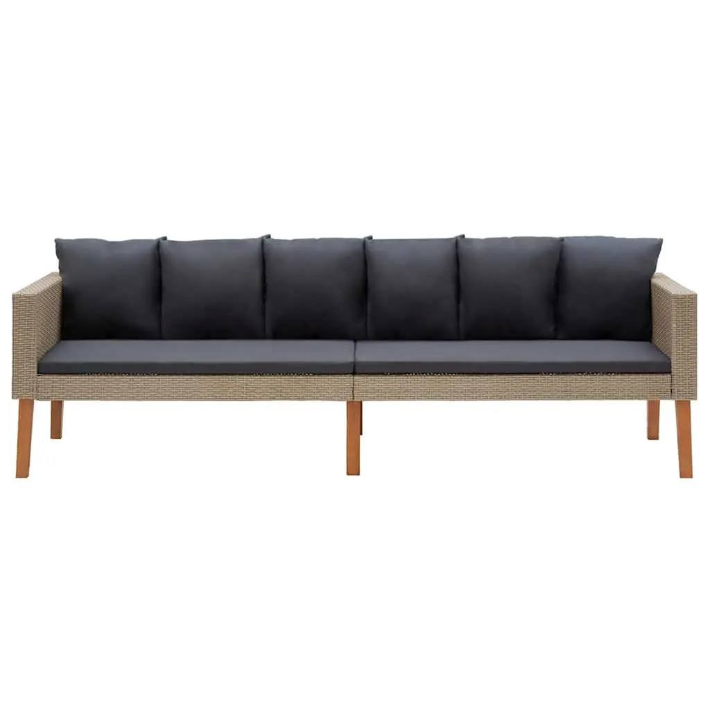 Garden Lounge Set 2 Piece Outdoor Sofa Coffee Table Patio Furniture Beige