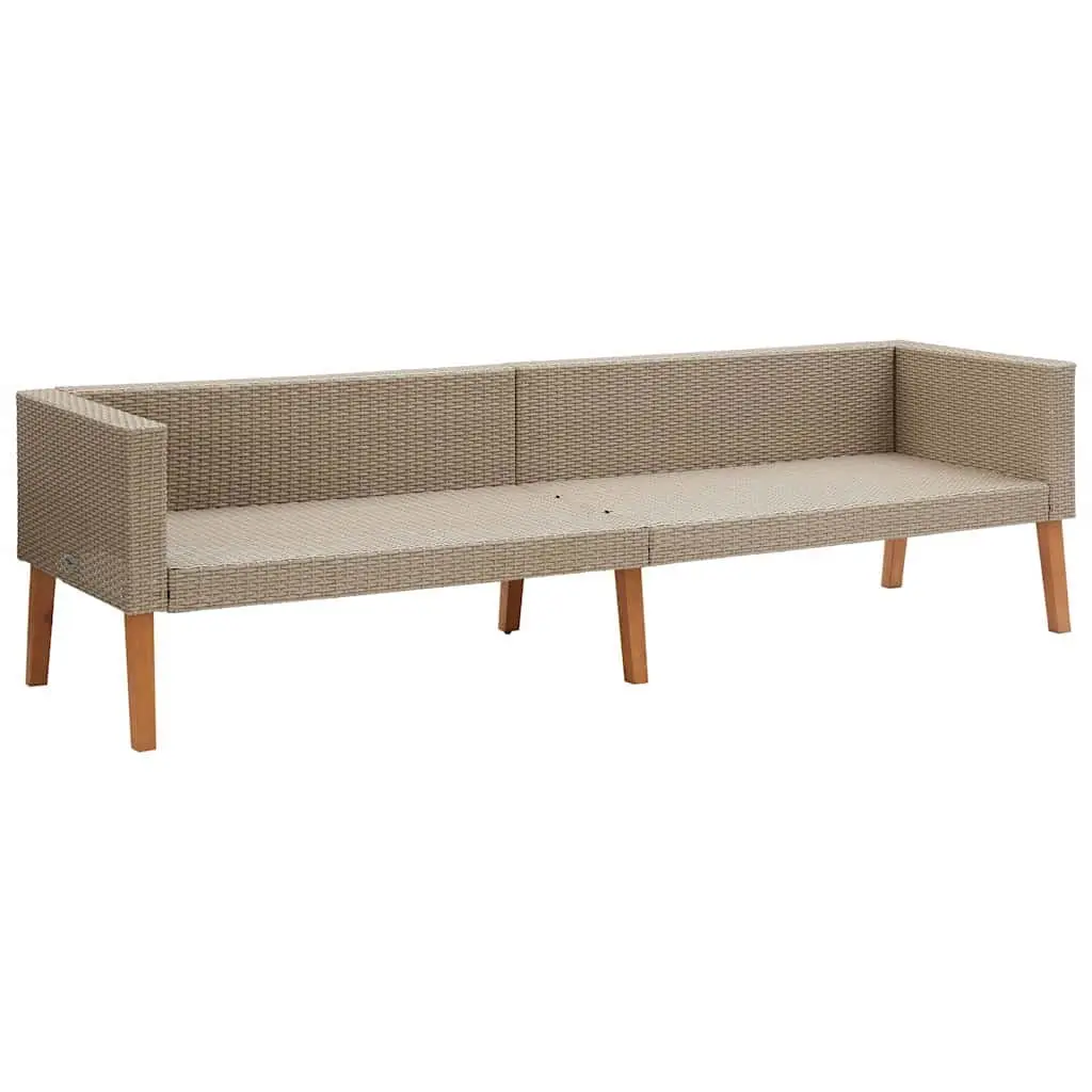 Garden Lounge Set 2 Piece Outdoor Sofa Coffee Table Patio Furniture Beige