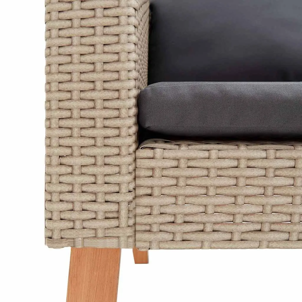 Garden Lounge Set 2 Piece Outdoor Sofa Coffee Table Patio Furniture Beige