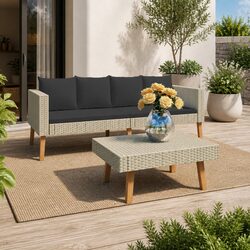 2 Piece Garden Lounge Set with Cushions