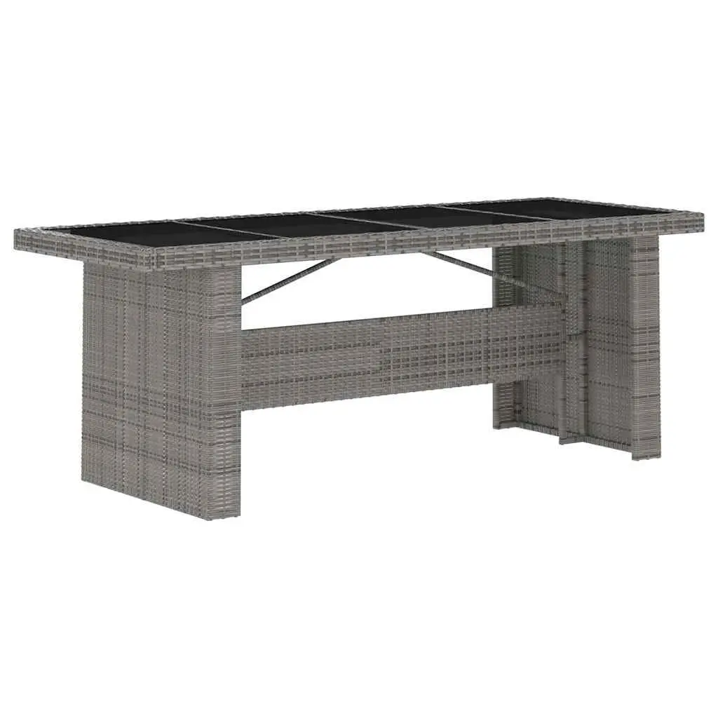 Outdoor Dining Set Grey 7 Piece Poly Rattan Garden Furniture with Cushions