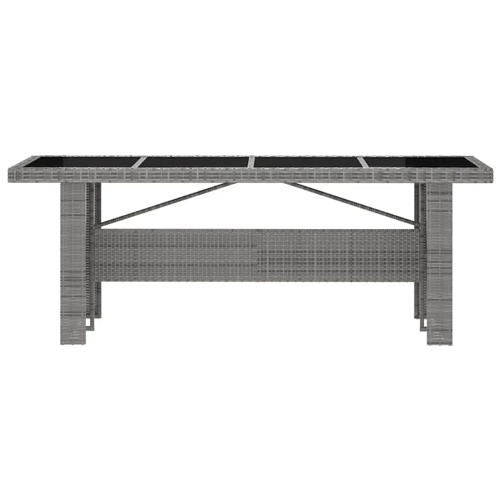 Outdoor Dining Set Grey 7 Piece Poly Rattan Garden Furniture with Cushions