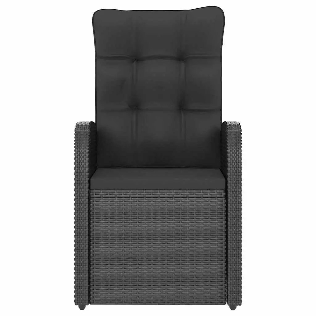 Outdoor Dining Set Black 5 Piece PE Rattan Garden Furniture with Cushions