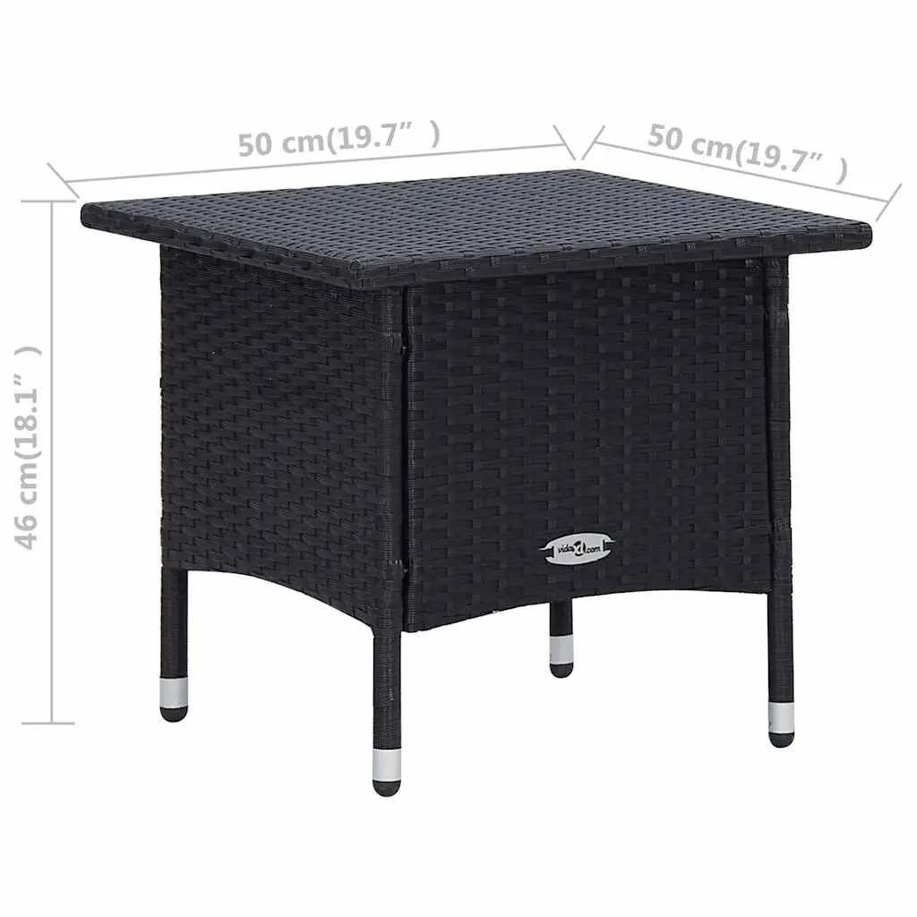 Garden Lounge Set 3 Piece Outdoor Furniture Rattan Sofa Chair Footrest Black