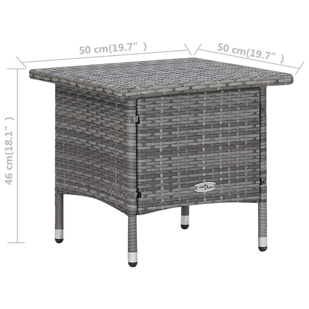 Garden Lounge Set 3 Piece Outdoor Furniture Grey Rattan Cushions Footrest