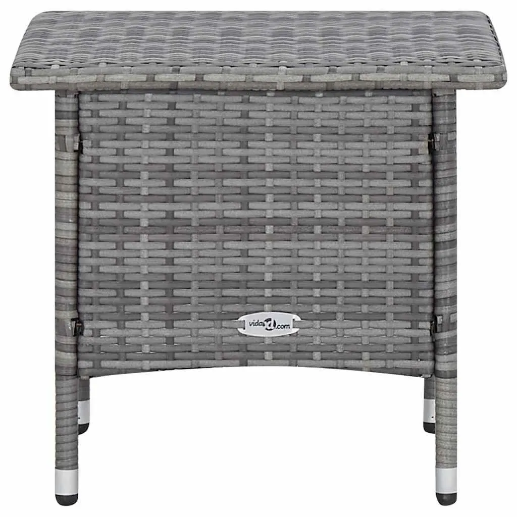Garden Lounge Set 3 Piece Outdoor Furniture Grey Rattan Cushions Footrest