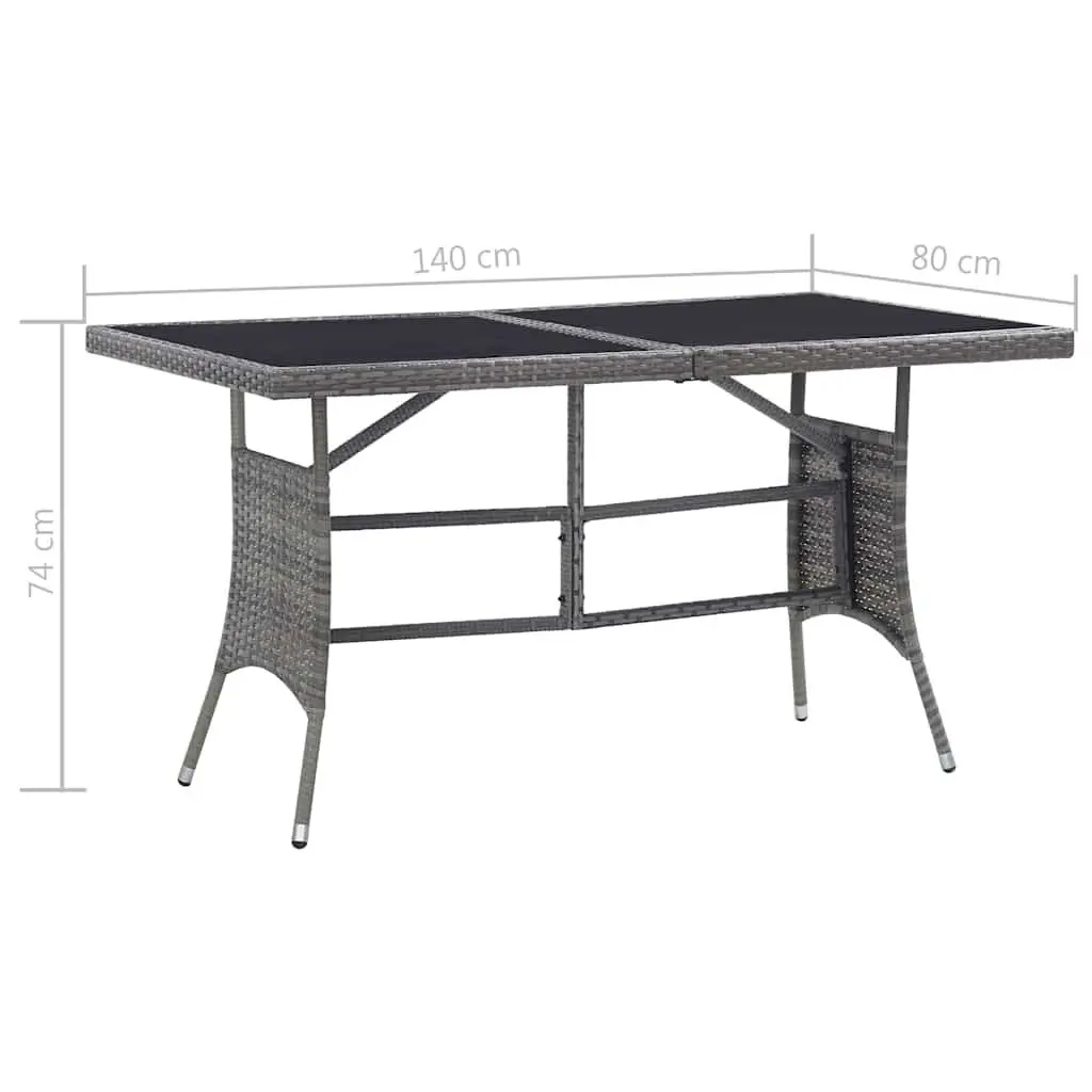 Garden Dining Set Grey 5 Piece Outdoor Furniture Table Chairs Rattan