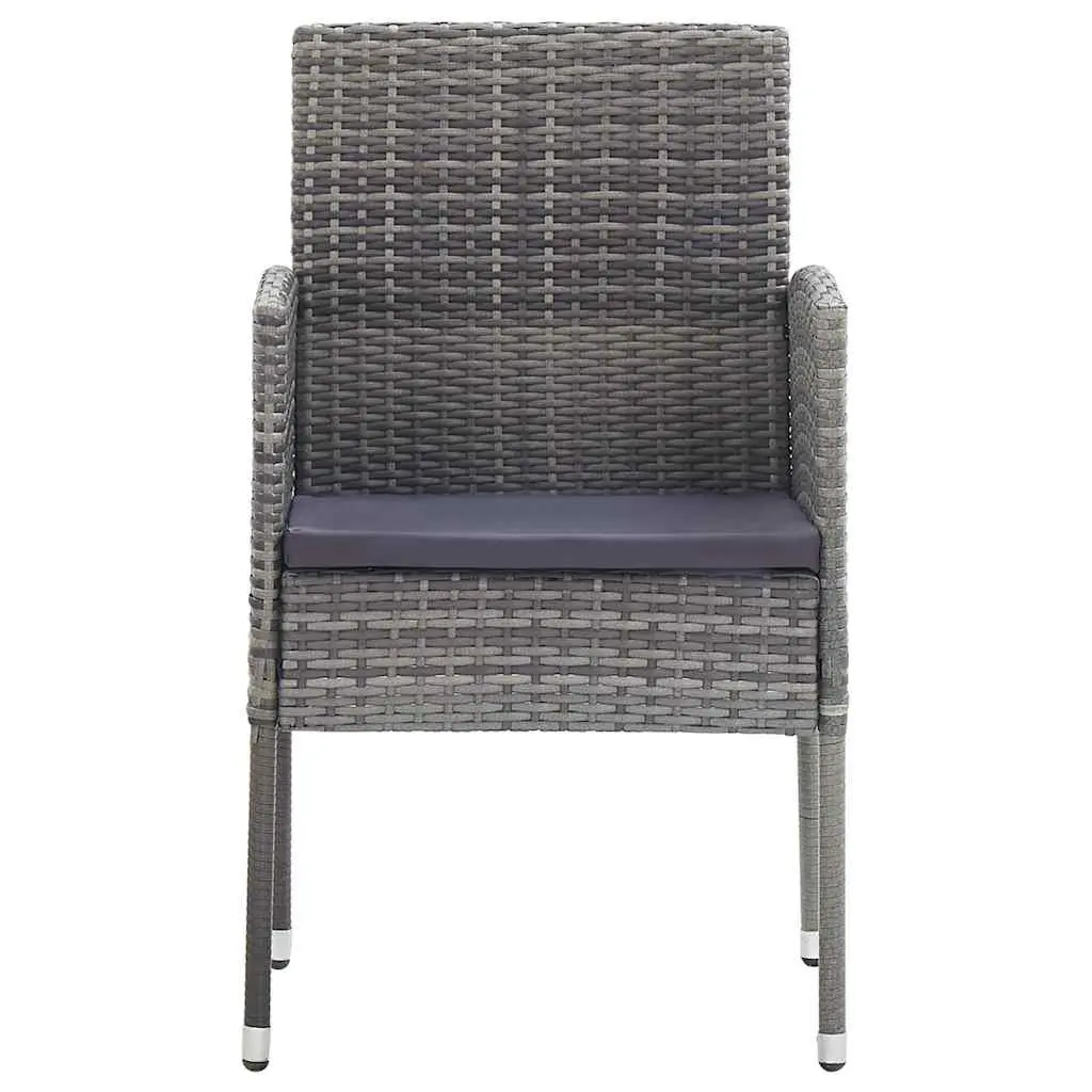 Garden Dining Set Grey 9 Piece Outdoor Furniture Table Chairs Rattan