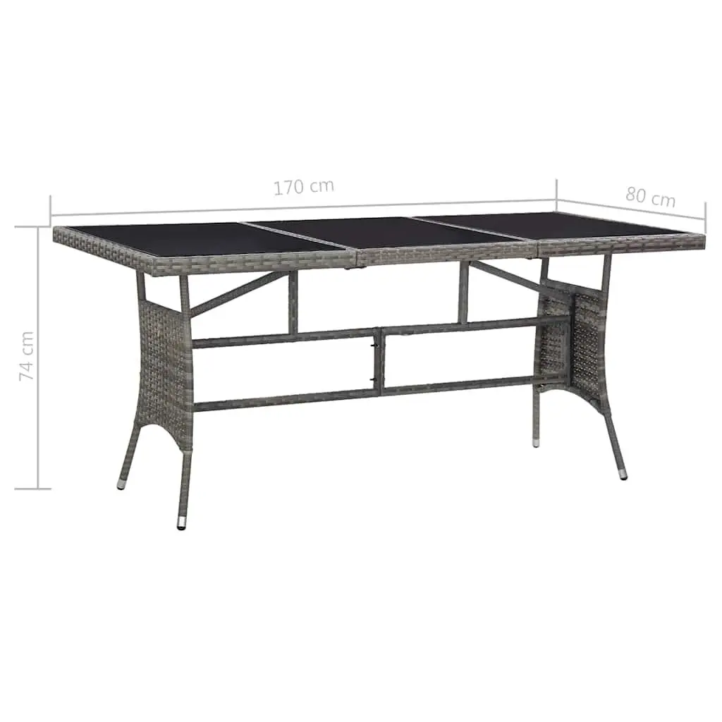 Garden Dining Set Grey 9 Piece Outdoor Furniture Table Chairs Rattan