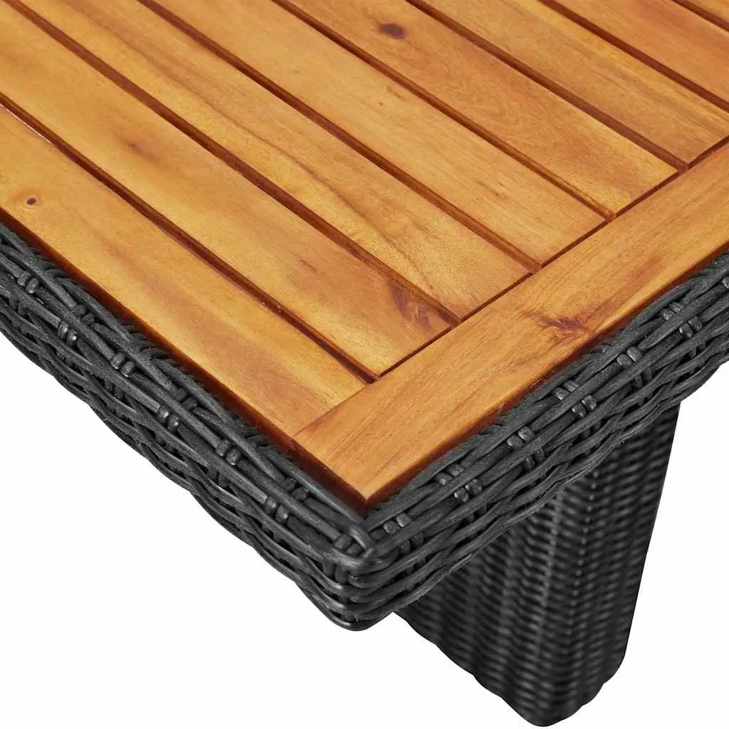 Garden Dining Set Black 7 Piece Outdoor Furniture Patio Table Chairs Rattan
