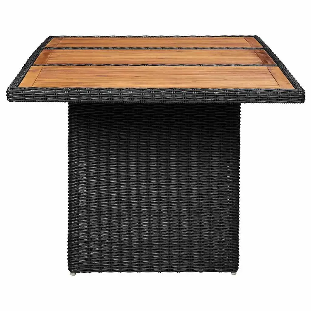 Garden Dining Set Black 7 Piece Outdoor Furniture Patio Table Chairs Rattan