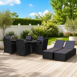 Compact and Durable 9 Piece Outdoor Dining Set