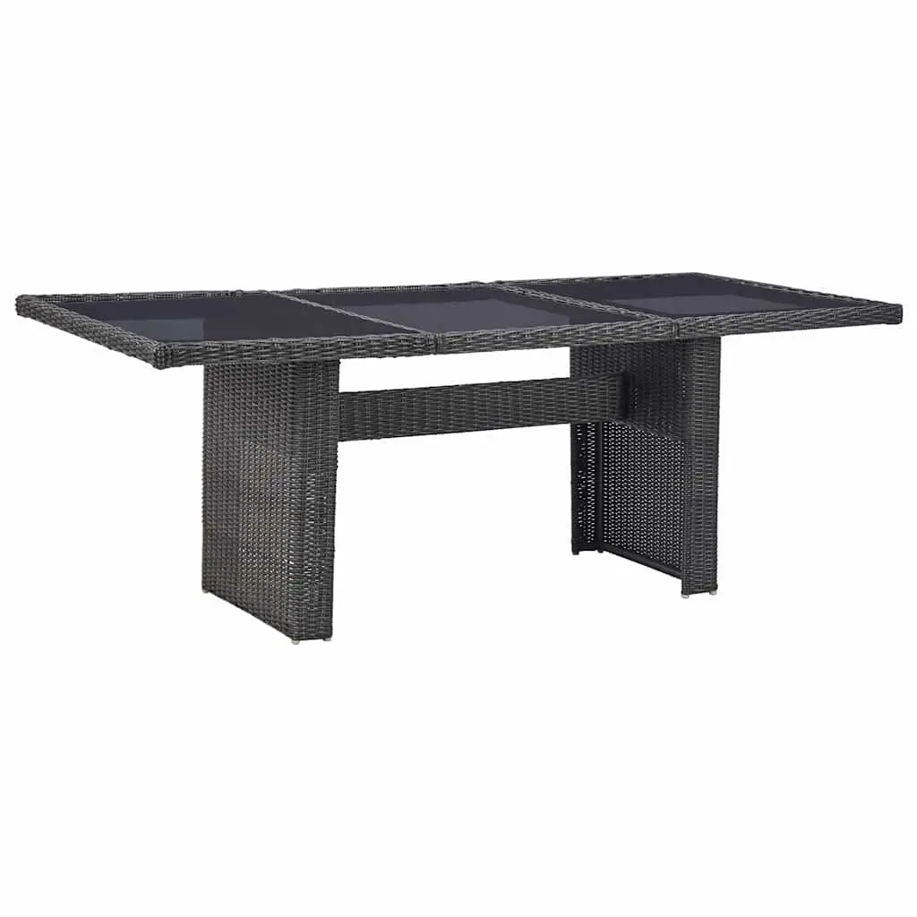 Garden Dining Set Black 7 Piece Outdoor Furniture Poly Rattan Patio Table Chairs