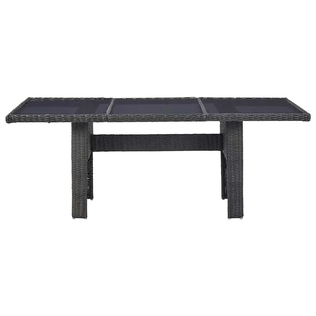 Garden Dining Set Black 7 Piece Outdoor Furniture Poly Rattan Patio Table Chairs