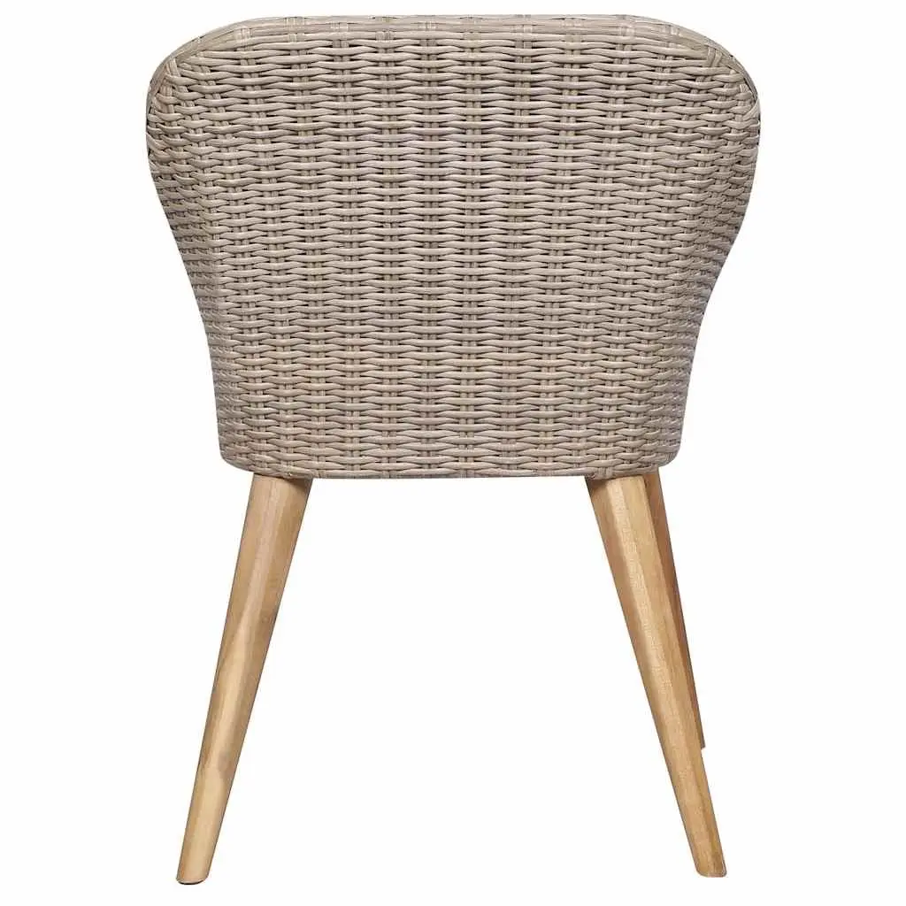 Outdoor Dining Set Brown 7 Piece Patio Furniture Weather-Resistant PE Rattan Glass Table Removable Washable Cushions