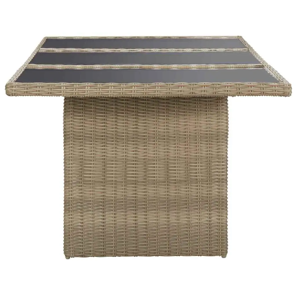 Garden Dining Set Brown 9 Piece Outdoor Furniture Poly Rattan Patio Table Chairs