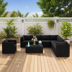 Compact 10 Piece Outdoor Furniture Lounge Set