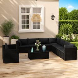 Compact and Stylish 11-Piece Outdoor Lounge Set