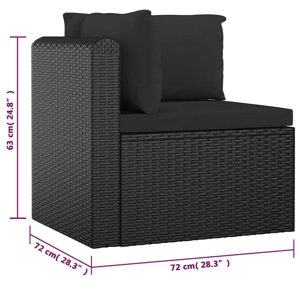 Garden Lounge Set 10 Piece Outdoor Furniture Poly Rattan Modular Black Cushions